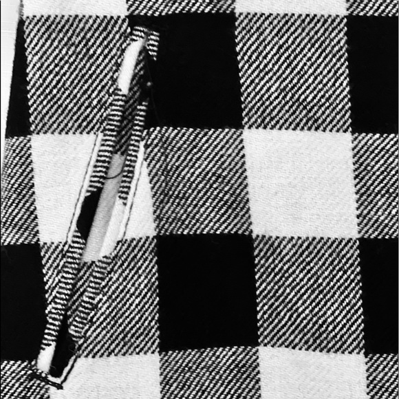 TALBOTS BUFFALO PLAID BLK/WHI CHECKERED WOOL BLEND MINI PENCIL SKIRT SIZE 2 NWOT - Picture 7 of 14